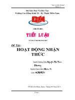 Tiểu luận: Hoạt động nhận thức potx