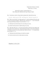 Đề kiểm tra giữa kỳ môn: phương trình vi phân đạo hàm riêng, đề số 4 pdf