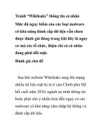 Tránh “Wikileaks” thông tin cá nhân ppt