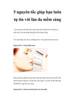 5 nguyên tắc giúp bạn luôn tự tin với làn da mềm sáng pdf