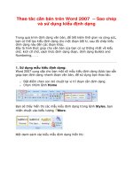 Thao tác căn bản trên Word 2007 – Sao chép và sử dụng kiểu định dạng pdf
