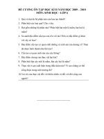 Đề Cương ôn tập học kỳ II năm 2009 - 2010 (Môn Sinh 6)