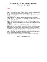 Đề Cương ôn tập học kỳ II năm 2009 - 2010 (Môn Sinh 9)