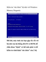 Kiểm tra “sức khỏe” bộ nhớ với Windows Memory Diagnotic ppsx
