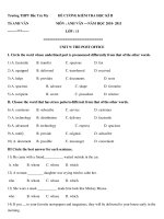 Đề cương kiểm tra lớp 12 học kỳ II - Môn Anh văn ppt