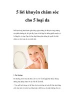 5 lời khuyên chăm sóc cho 5 loại da potx