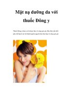 Mặt nạ dưỡng da với thuốc Đông y docx