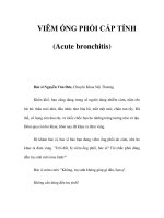 VIÊM ỐNG PHỔI CẤP TÍNH (Acute bronchitis) ppt