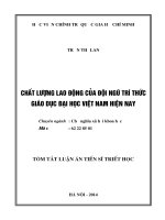 Tóm tắt luận án tiến sĩ triết học chất lượng lao động của đội ngũ trí thức giáo dục đại học việt nam hiện nay