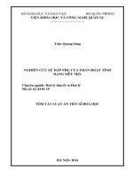 Nghiên cứu sự hấp phụ của than hoạt tính dạng siêu mịn (tóm tắt) + toàn văn