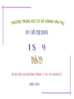 Hệ số góc đương thẳng y=ax+b