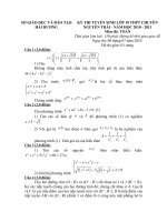 Đề thi và đáp án môn toán CHUYÊN tỉnh Hải Dương năm 2010-2011