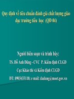Quy định về tiêu chuẩn đánh giá chất lượng giáo dục trường tiểu  học  (QĐ 04)