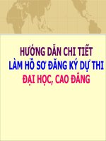 HƯỚNG DẪN CHI TIẾT (Khai báo Hồ sơ đăng ký dự thi ĐH-CĐ) - Tham khảo