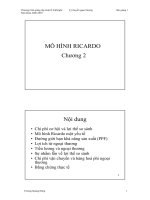Chương trình giảng dạy kinh tế Fulbright Niên khóa 2006-2007 Lý thuyết ngoại thương - MÔ HÌNH RICARDO doc