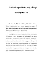 Cách dùng mới của một số loại kháng sinh cũ pdf