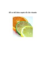 Để cơ thể khỏe mạnh rất cần vitamin pptx