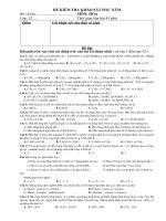 ĐỀ KHẢO SÁT ĐẦU NĂM HÓA LỚP 12