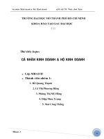 Tiểu luận luật kinh doanh CÁ NHÂN KINH DOANH  HỘ KINH DOANH