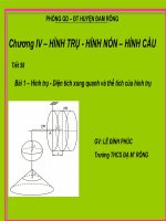 Tiết 58. Hình trụ. Diện tich xung quanh của hình trụ