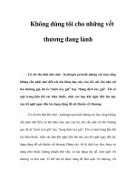 Không dùng tôi cho những vết thương đang lành ppt