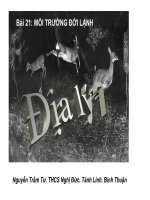 Bài 21. MÔI TRƯỜNG ĐỚI LẠNH