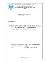 CÓ HAY KHÔNG MỘT THỊ TRƯỜNG TOÀN CẦU  CHO TRÁI PHIẾU CHUYỂN ĐỔI?