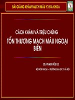 cách khám và triệu chứng tổn thương mạch máu ngoại biên