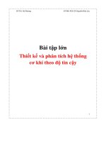 bài tập lớn thiết kế và phân tích hệ thống cơ khí theo độ tin cậy