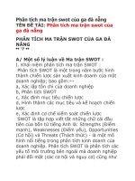 Phân tích ma trận swot của ga đà nẵng