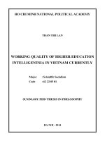 Summary phd thesis in philosophy working quality of higher education intelligentsia in vietnam currently