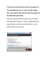 Vũ khí bảo mật Microsoft Security Essentials 2.0 potx