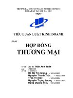 Tiểu luận luật kinh doanh HỢP ĐỒNG  THƯƠNG MẠI