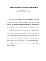 Dùng các thuốc hạ cholesterol phòng bệnh tim mạch pdf