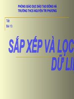 SẮP XẾP VÀ LỌC DỮ LIỆU