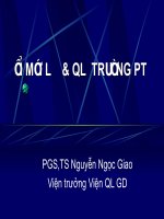 Đổi mới lãnh đạo trường PT