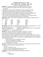 Đề kiểm tra HK 2 Tiếng Anh 8