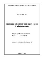 Tóm tắt luận án tiến sĩ kinh tế nguồn nhân lực cho phát triển kinh tế   xã hội ở thủ đô viêng chăn