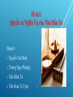 TIỂU LUẬN LUẬT KINH DOANH Quyền và Nghĩa Vụ của Nhà Đầu Tư