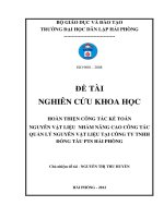 đề tài nghiên cứu khoa học hoàn thiện công tác kế toán nguyên vật liệu nhằm nâng cao công tác quản lý nguyên vật liệu tại công ty tnhh đóng tàu pts hải phòng