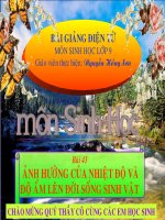 Bài Ảnh hưởng của nhiệt độ và độ ẩm lên đời sống sinh vật