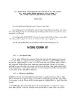 NGHỊ ĐỊNH CỦA CHÍNH PHỦ SỐ 61/2003/NĐ-CP pptx