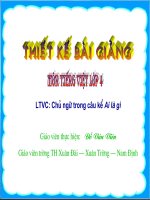 TV Lớp 4 - LTVC: Chủ ngữ trong câu kể Ai Là Gì