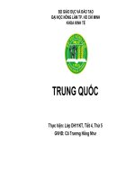 Báo cáo địa lý kinh tế TRUNG QUỐC