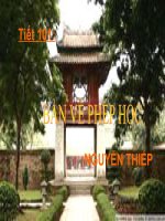 Tiết 101: BÀN VỀ PHÉP HỌC