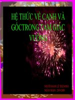 hệ thức về cạnh và góc trong tam giác vuông