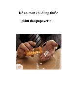 Để an toàn khi dùng thuốc giảm đau papaverin pdf