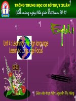 Anh 9 - Unit 4 - Language Focus