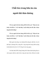 Chất béo trong bữa ăn của người đái tháo đường potx