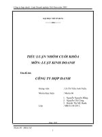 Tiểu luận luật kinh doanh Công ty hợp danh  Luật Doanh nghiệp Việt Nam năm 2005